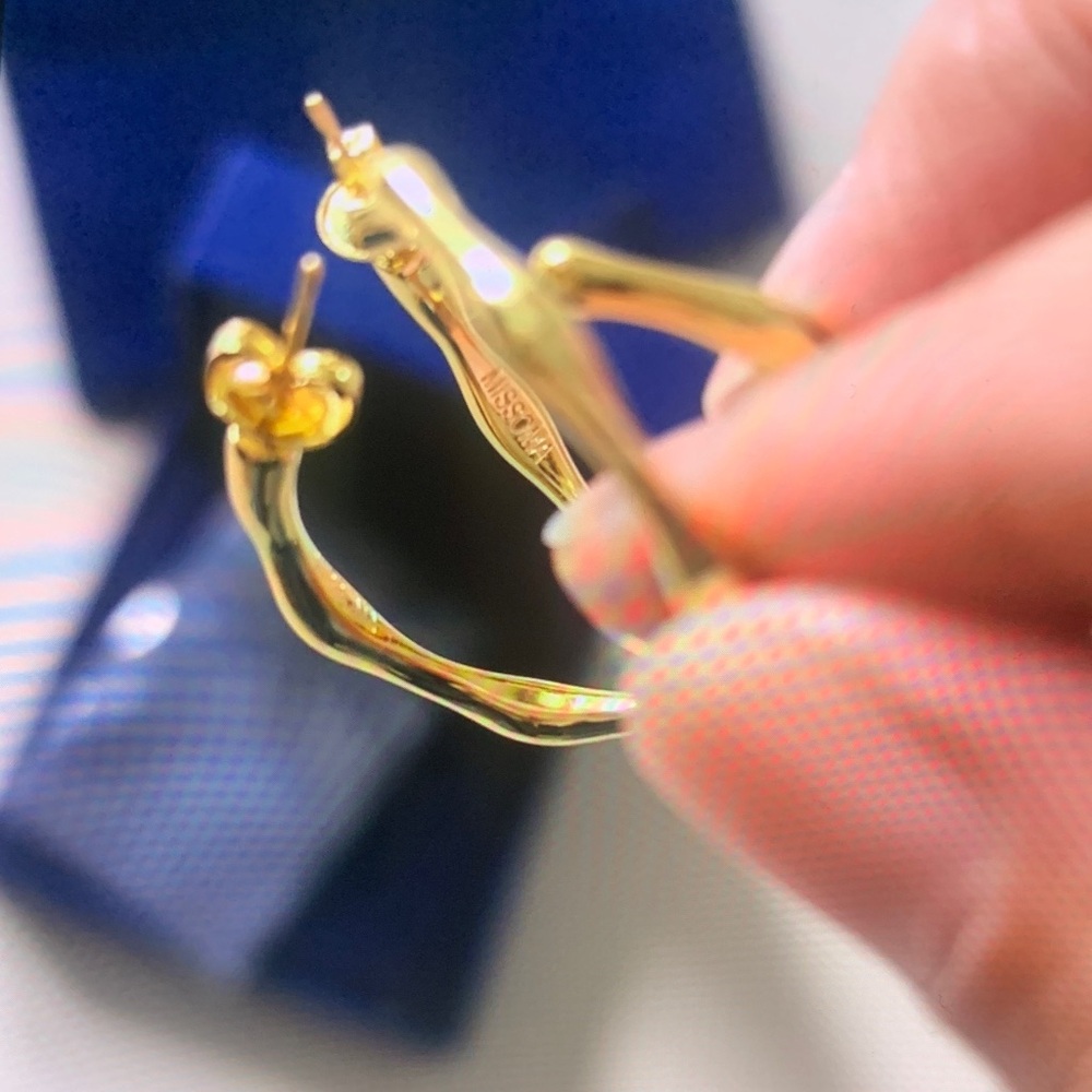 Twisted Gold Hoop Earrings - Picture 2 of 3